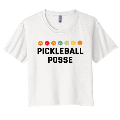 Pickleball Posse Funny Pickleball Quote For Pickeball Lovers Women's Crop Top Tee