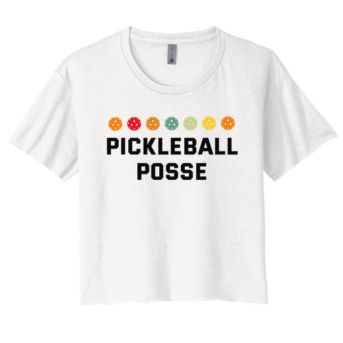 Pickleball Posse Funny Pickleball Quote For Pickeball Lovers Women's Crop Top Tee