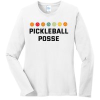 Pickleball Posse Funny Pickleball Quote For Pickeball Lovers Ladies Long Sleeve Shirt