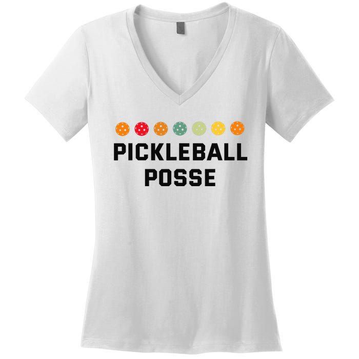 Pickleball Posse Funny Pickleball Quote For Pickeball Lovers Women's V-Neck T-Shirt