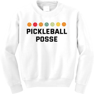 Pickleball Posse Funny Pickleball Quote For Pickeball Lovers Kids Sweatshirt