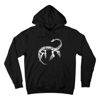 Plesiosaurus Prehistoric Fossil Skeleton (White Logo Design) Hoodie