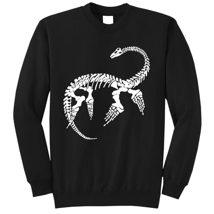 Plesiosaurus Prehistoric Fossil Skeleton (White Logo Design) Sweatshirt