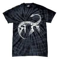 Plesiosaurus Prehistoric Fossil Skeleton (White Logo Design) Tie-Dye T-Shirt