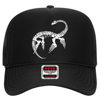 Plesiosaurus Prehistoric Fossil Skeleton (White Logo Design) Trucker Hat