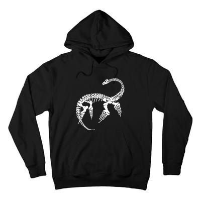 Plesiosaurus Prehistoric Fossil Skeleton (White Logo Design) Tall Hoodie