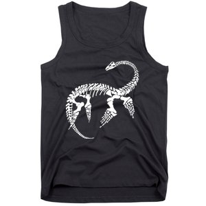 Plesiosaurus Prehistoric Fossil Skeleton (White Logo Design) Tank Top