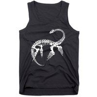 Plesiosaurus Prehistoric Fossil Skeleton (White Logo Design) Tank Top