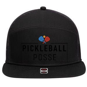 Pickleball Posse Funny Pickleball Quote For Pickeball Lovers 7 Panel Mesh Trucker Snapback Hat