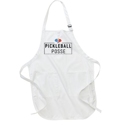 Pickleball Posse Funny Pickleball Quote For Pickeball Lovers Full-Length Apron With Pockets