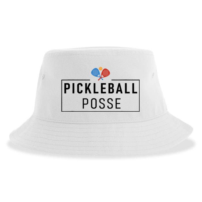 Pickleball Posse Funny Pickleball Quote For Pickeball Lovers Sustainable Bucket Hat