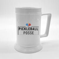 Pickleball Posse Funny Pickleball Quote For Pickeball Lovers Beer Stein