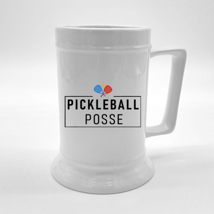 Pickleball Posse Funny Pickleball Quote For Pickeball Lovers Beer Stein