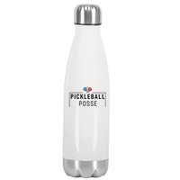 Pickleball Posse Funny Pickleball Quote For Pickeball Lovers Stainless Steel Insulated Water Bottle