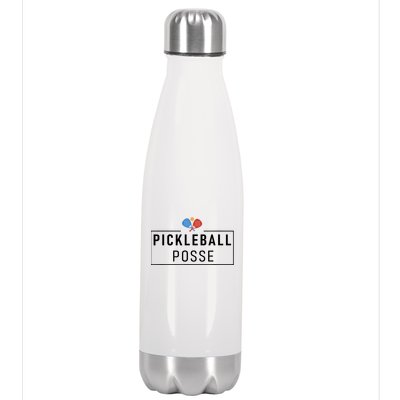 Pickleball Posse Funny Pickleball Quote For Pickeball Lovers Stainless Steel Insulated Water Bottle