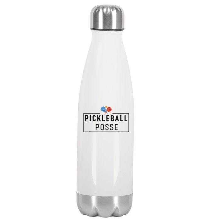 Pickleball Posse Funny Pickleball Quote For Pickeball Lovers Stainless Steel Insulated Water Bottle