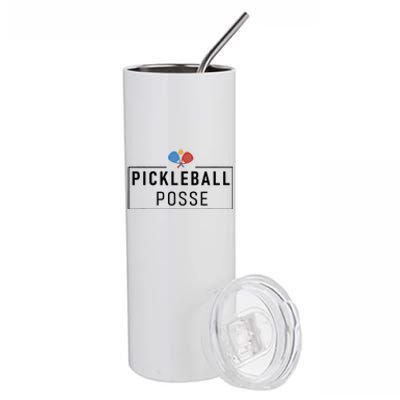 Pickleball Posse Funny Pickleball Quote For Pickeball Lovers Stainless Steel Tumbler