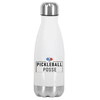 Pickleball Posse Funny Pickleball Quote For Pickeball Lovers Stainless Steel Insulated Water Bottle