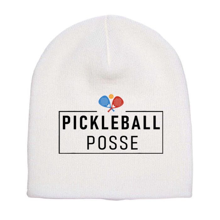 Pickleball Posse Funny Pickleball Quote For Pickeball Lovers Short Acrylic Beanie