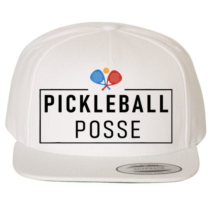 Pickleball Posse Funny Pickleball Quote For Pickeball Lovers Wool Snapback Cap