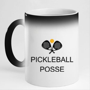 Pickleball Posse Funny Pickleball Quote For Pickeball Lovers 11oz Black Color Changing Mug