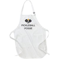 Pickleball Posse Funny Pickleball Quote For Pickeball Lovers Full-Length Apron With Pockets