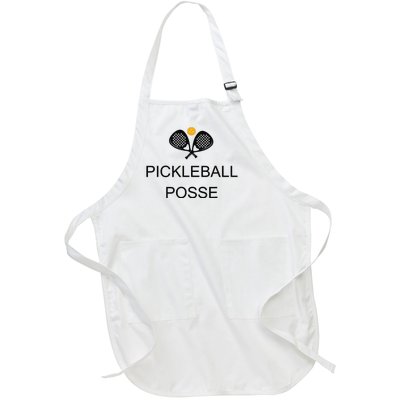 Pickleball Posse Funny Pickleball Quote For Pickeball Lovers Full-Length Apron With Pockets