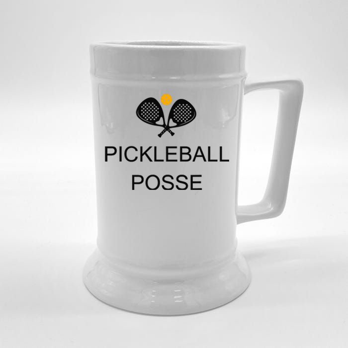 Pickleball Posse Funny Pickleball Quote For Pickeball Lovers Beer Stein