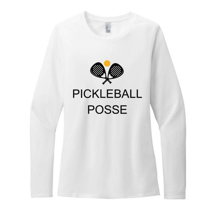 Pickleball Posse Funny Pickleball Quote For Pickeball Lovers Womens CVC Long Sleeve Shirt