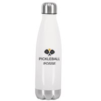 Pickleball Posse Funny Pickleball Quote For Pickeball Lovers Stainless Steel Insulated Water Bottle