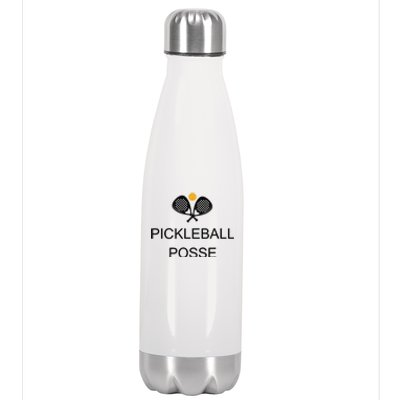 Pickleball Posse Funny Pickleball Quote For Pickeball Lovers Stainless Steel Insulated Water Bottle