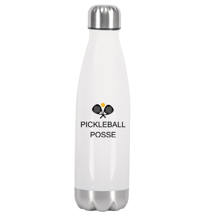 Pickleball Posse Funny Pickleball Quote For Pickeball Lovers Stainless Steel Insulated Water Bottle