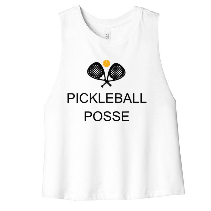 Pickleball Posse Funny Pickleball Quote For Pickeball Lovers Women's Racerback Cropped Tank