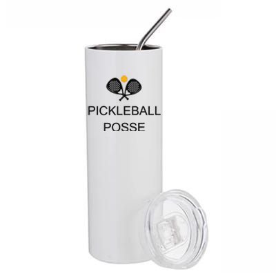 Pickleball Posse Funny Pickleball Quote For Pickeball Lovers Stainless Steel Tumbler