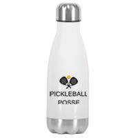 Pickleball Posse Funny Pickleball Quote For Pickeball Lovers Stainless Steel Insulated Water Bottle