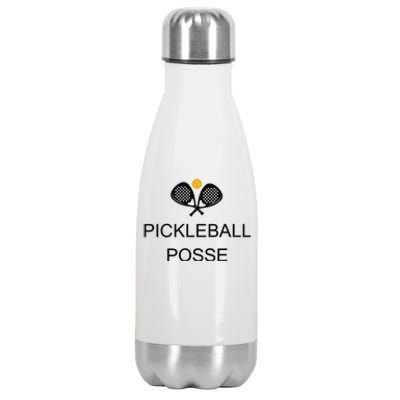 Pickleball Posse Funny Pickleball Quote For Pickeball Lovers Stainless Steel Insulated Water Bottle