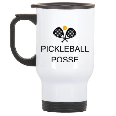 Pickleball Posse Funny Pickleball Quote For Pickeball Lovers Stainless Steel Travel Mug