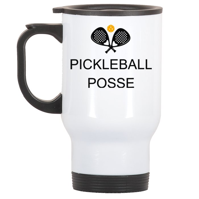 Pickleball Posse Funny Pickleball Quote For Pickeball Lovers Stainless Steel Travel Mug