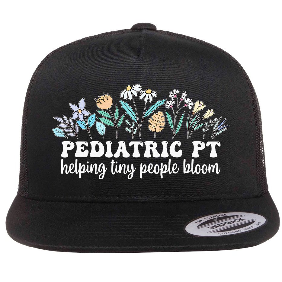 Pediatric PT Flowers Pediatric Physical Therapy Flat Bill Trucker Hat
