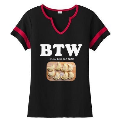 Pierogi Polish Food Ladies Halftime Notch Neck Tee