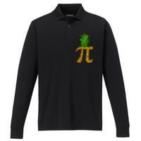 Pineapple Pi Funny Pi Day Pi Neapple Pi Performance Long Sleeve Polo