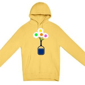 Pretty Pickleball Flowers In Paddle Vase Gift Ideas For Pickleball Fans Premium Pullover Hoodie