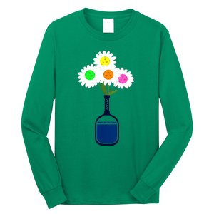 Pretty Pickleball Flowers In Paddle Vase Gift Ideas For Pickleball Fans Long Sleeve Shirt