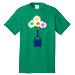 Pretty Pickleball Flowers In Paddle Vase Gift Ideas For Pickleball Fans Tall T-Shirt