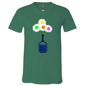 Pretty Pickleball Flowers In Paddle Vase Gift Ideas For Pickleball Fans V-Neck T-Shirt