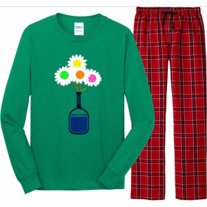 Pretty Pickleball Flowers In Paddle Vase Gift Ideas For Pickleball Fans Long Sleeve Pajama Set