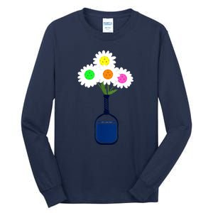 Pretty Pickleball Flowers In Paddle Vase Gift Ideas For Pickleball Fans Tall Long Sleeve T-Shirt