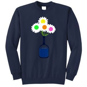 Pretty Pickleball Flowers In Paddle Vase Gift Ideas For Pickleball Fans Tall Sweatshirt