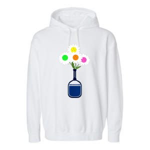 Pretty Pickleball Flowers In Paddle Vase Gift Ideas For Pickleball Fans Garment-Dyed Fleece Hoodie