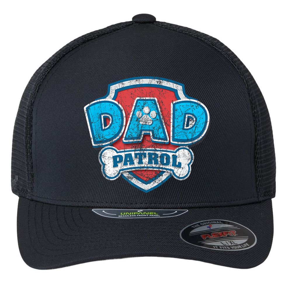 Fathers Day Dad Patrol Flexfit Unipanel Trucker Cap
